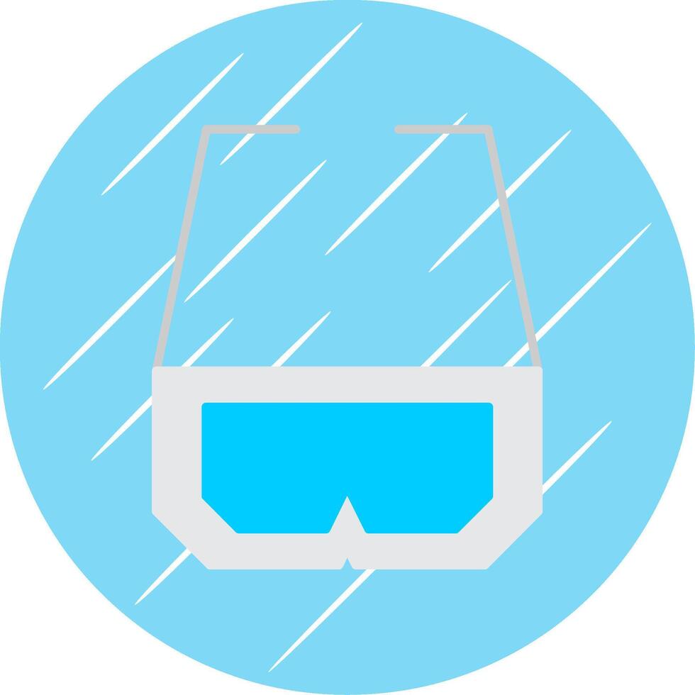 3d Brille eben Blau Kreis Symbol vektor