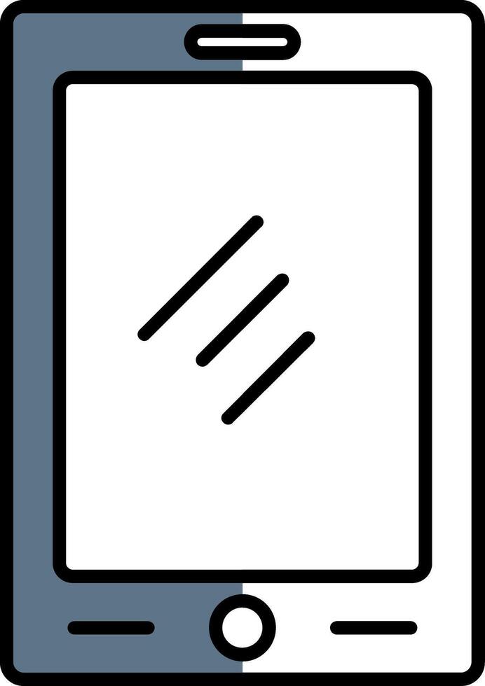 Tablette gefüllt Hälfte Schnitt Symbol vektor
