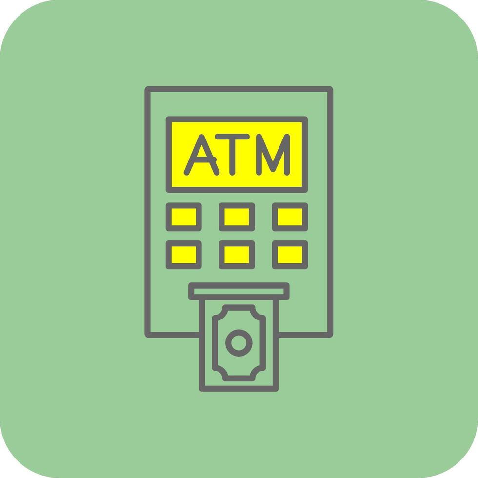 Bankomat maskin fylld gul ikon vektor