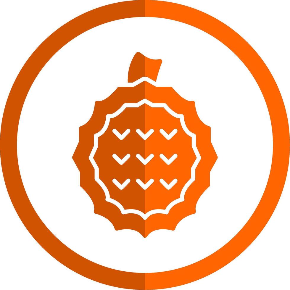 Jackfrucht Glyphe Orange Kreis Symbol vektor