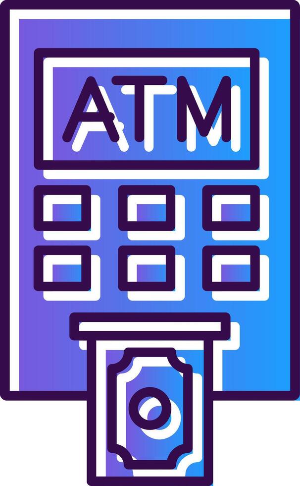 Bankomat maskin lutning fylld ikon vektor