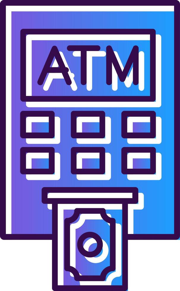 Geldautomat Maschine Gradient gefüllt Symbol vektor