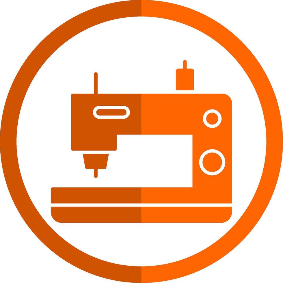 Nähen Maschine Glyphe Orange Kreis Symbol vektor