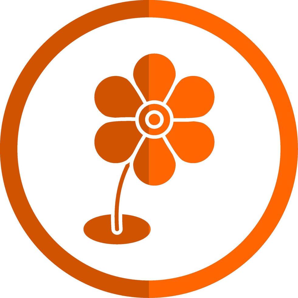 blomma glyf orange cirkel ikon vektor