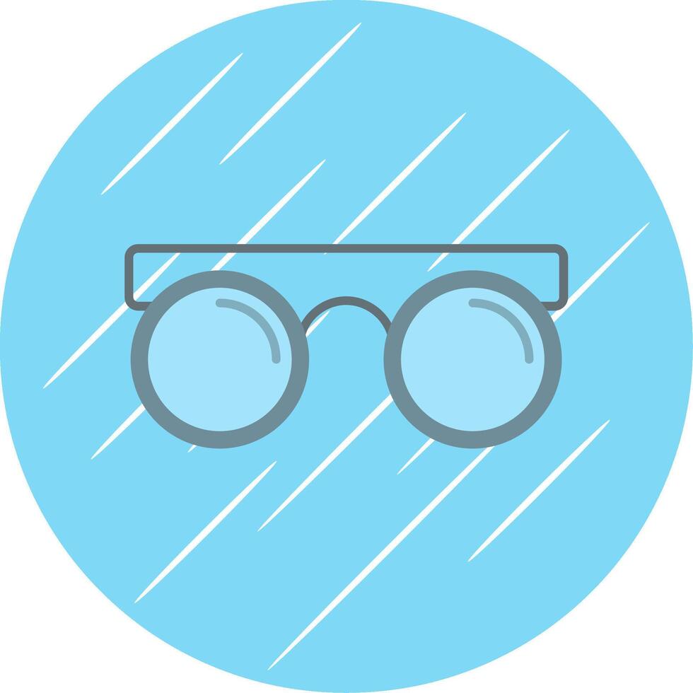 årgång glasögon platt blå cirkel ikon vektor