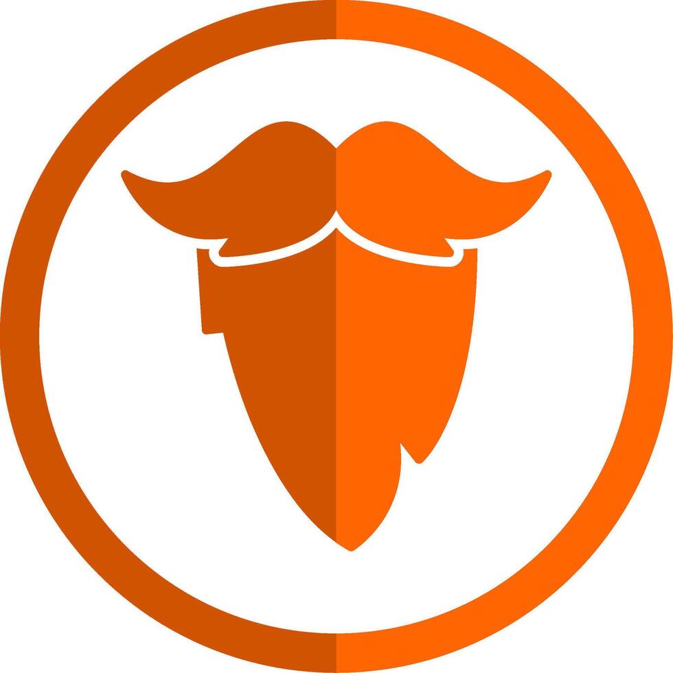 Schnurrbart Glyphe Orange Kreis Symbol vektor