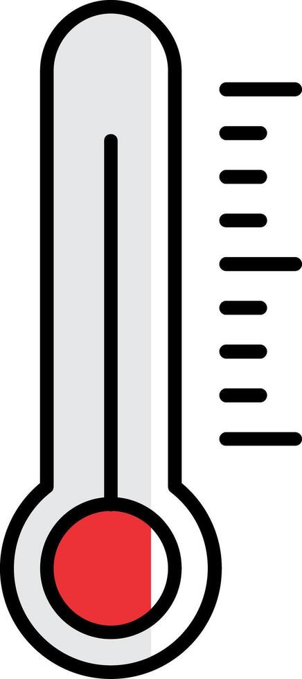 termometer fylld halv skära ikon vektor