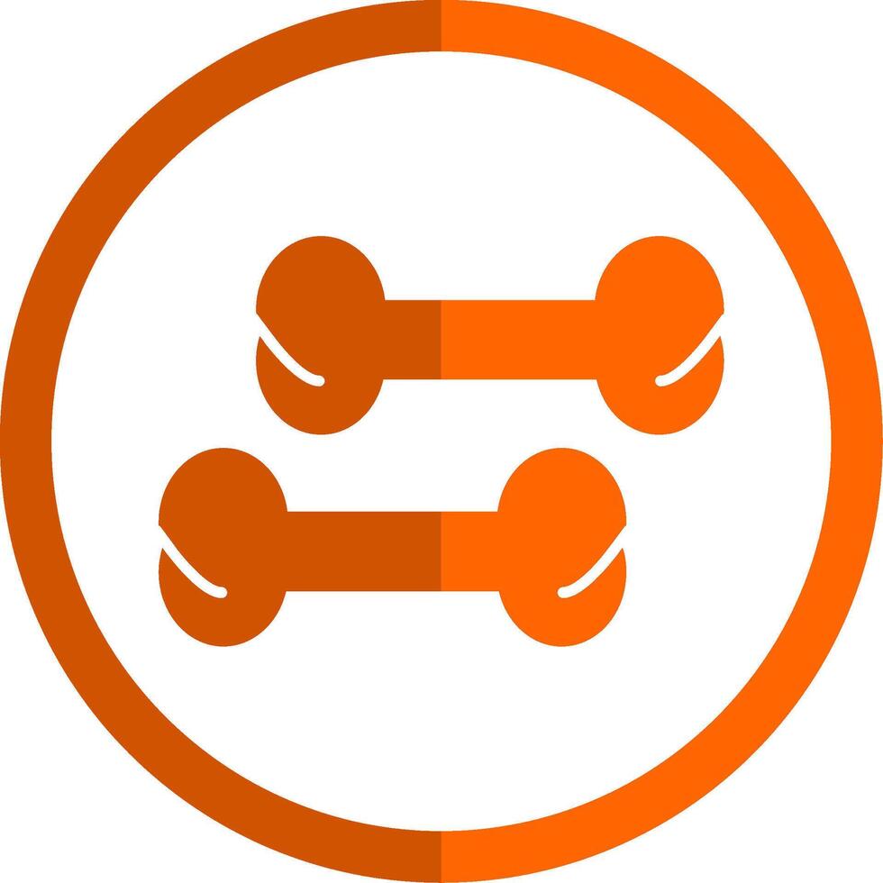 Knochen Glyphe Orange Kreis Symbol vektor