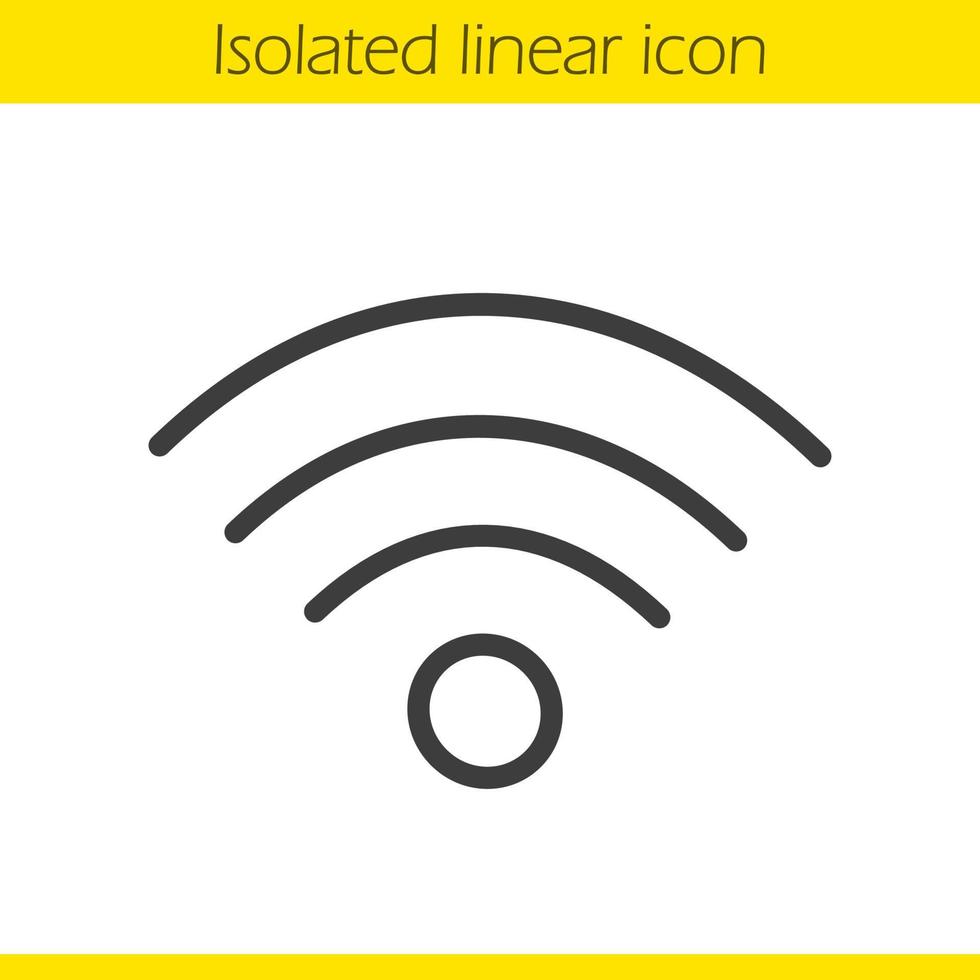 Wi-Fi-signal linjär ikon. tunn linje illustration. wifi-anslutning kontursymbol. vektor isolerade konturritning