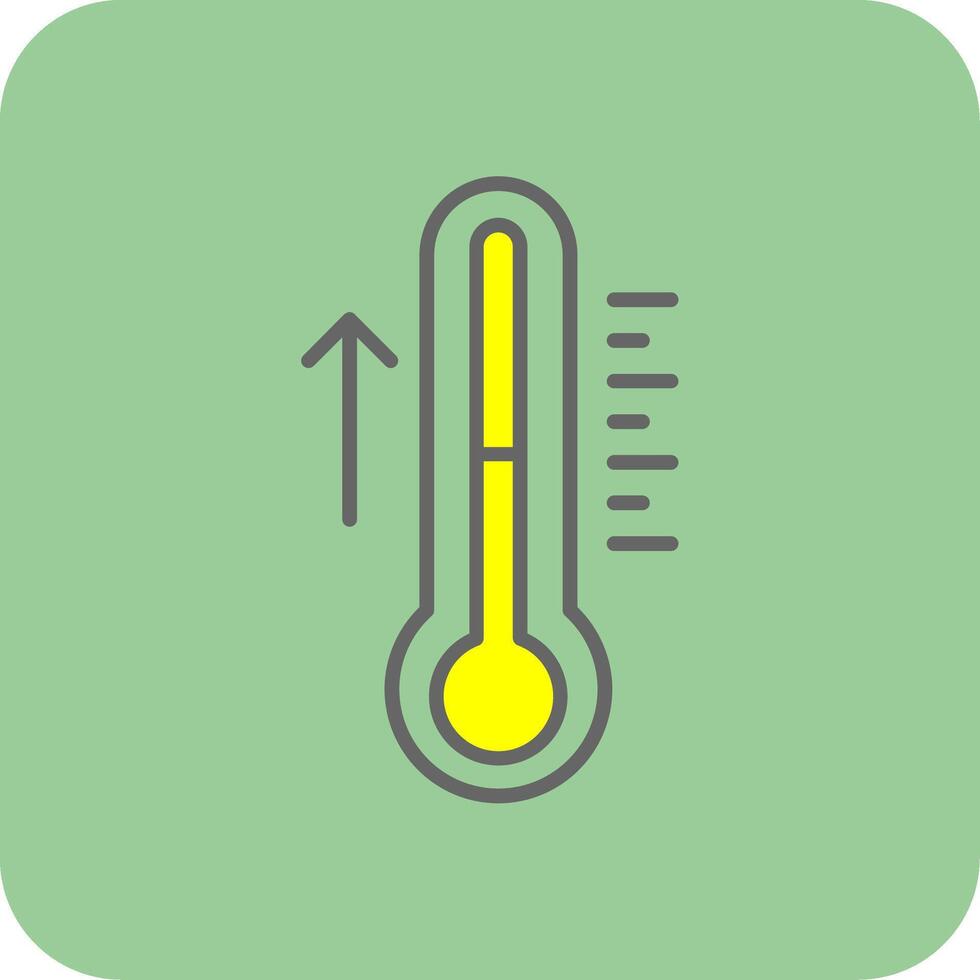 termometer fylld gul ikon vektor