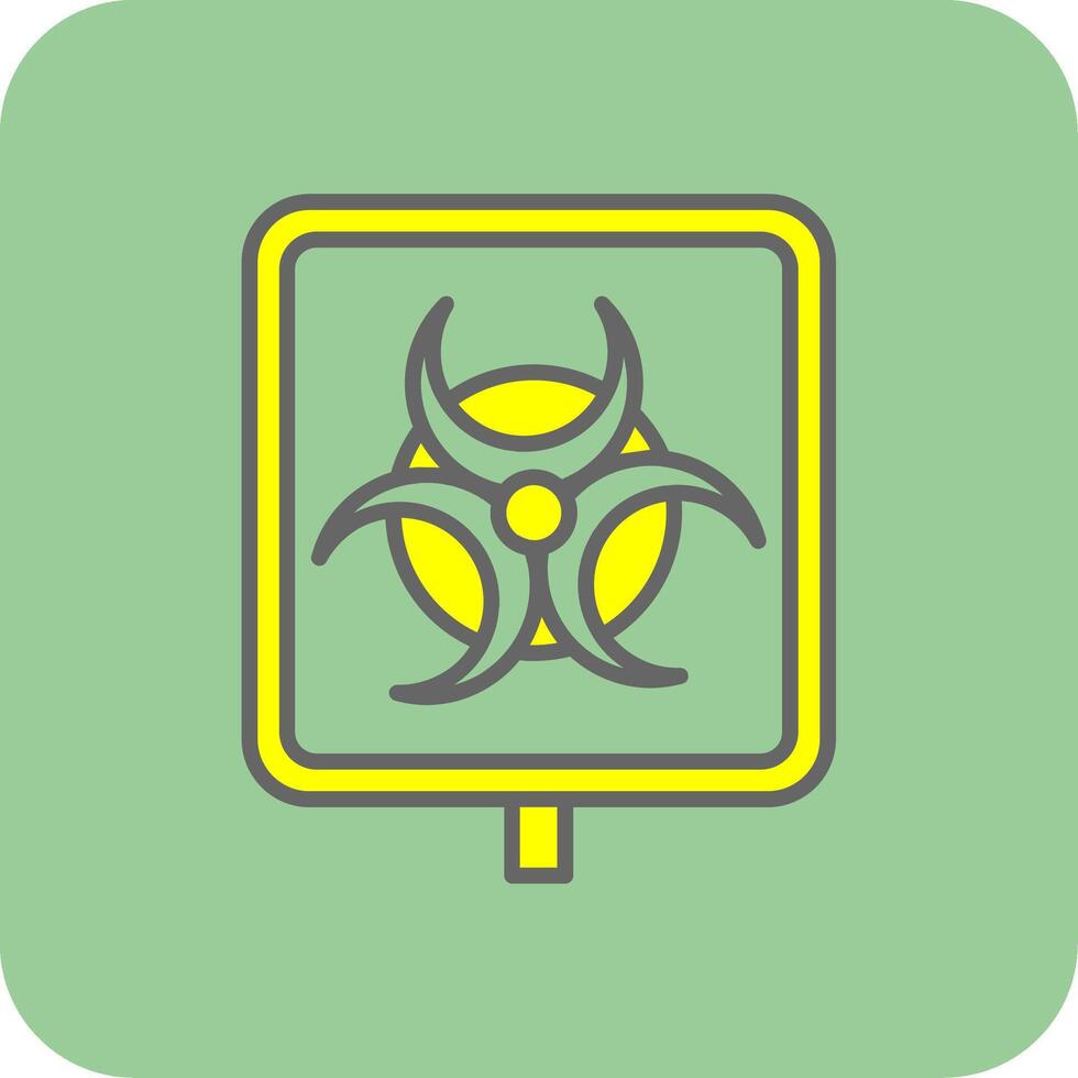 biohazard fylld gul ikon vektor