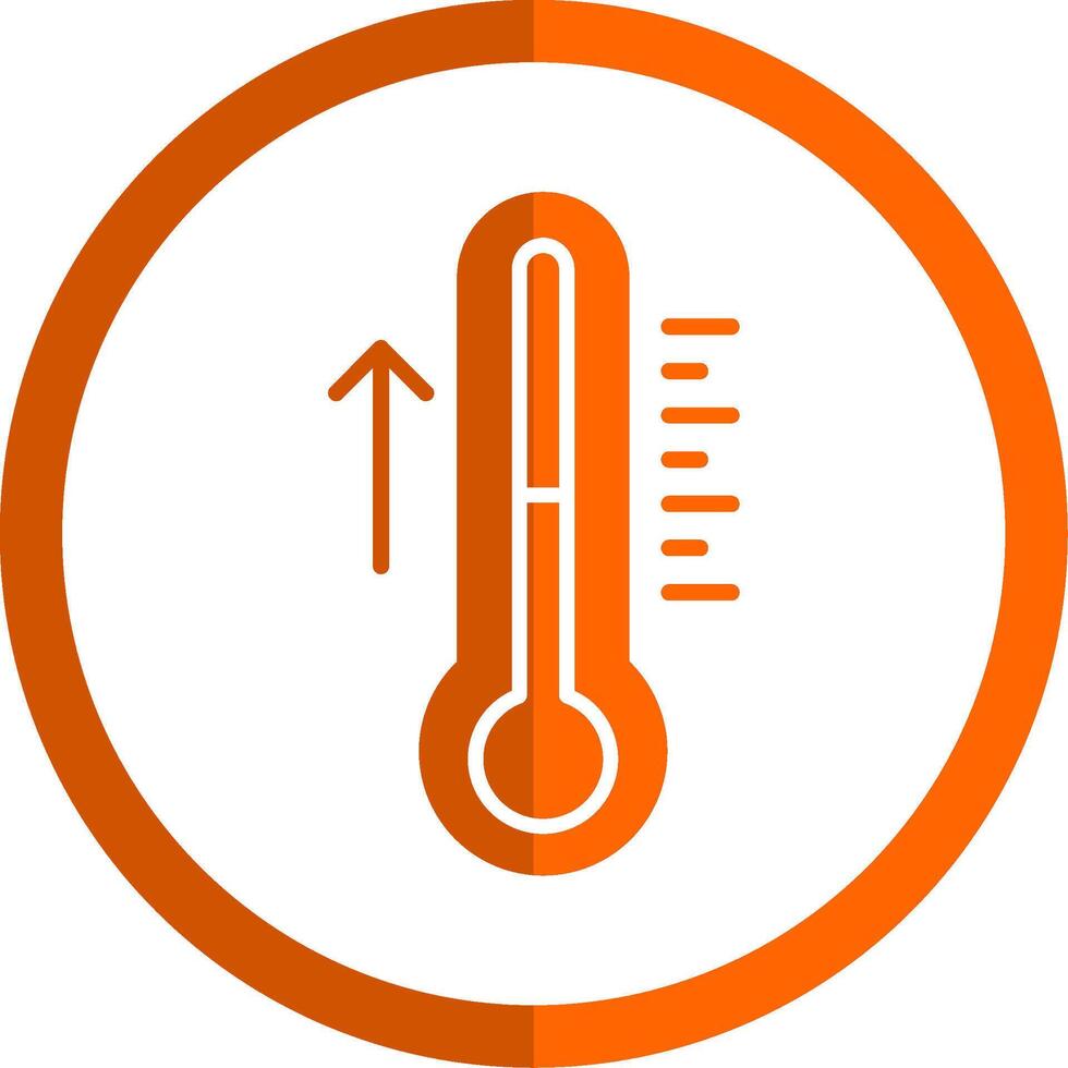 termometer glyf orange cirkel ikon vektor