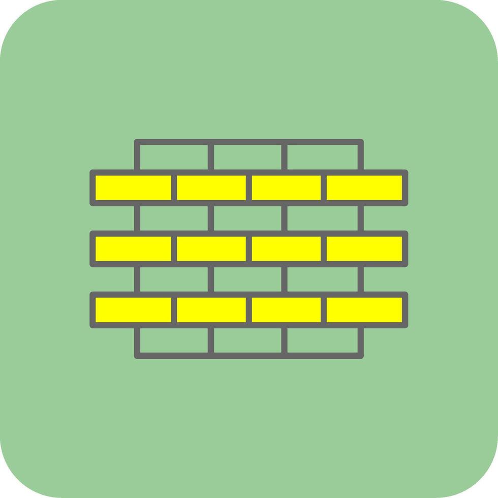 Backstein Mauer gefüllt Gelb Symbol vektor