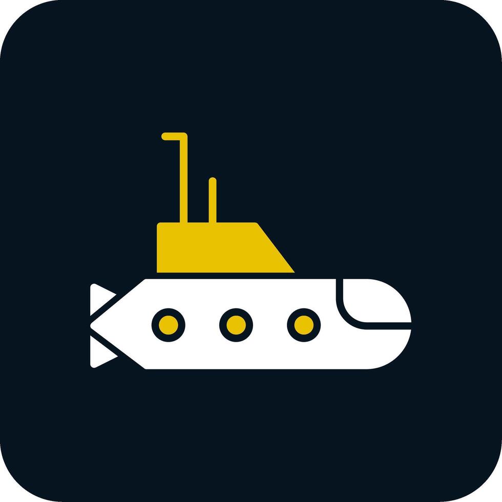 U-Boot-Glyphe zweifarbiges Symbol vektor