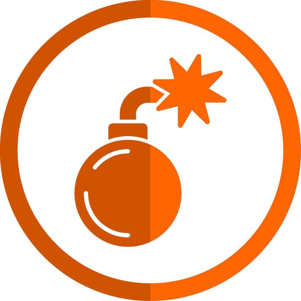 Bombe Glyphe Orange Kreis Symbol vektor