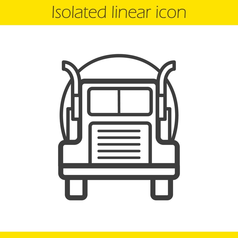 Lineares Symbol für Öltankwagen. dünne Linie Abbildung. LKW-Kontursymbol. Vektor isolierte Umrisszeichnung