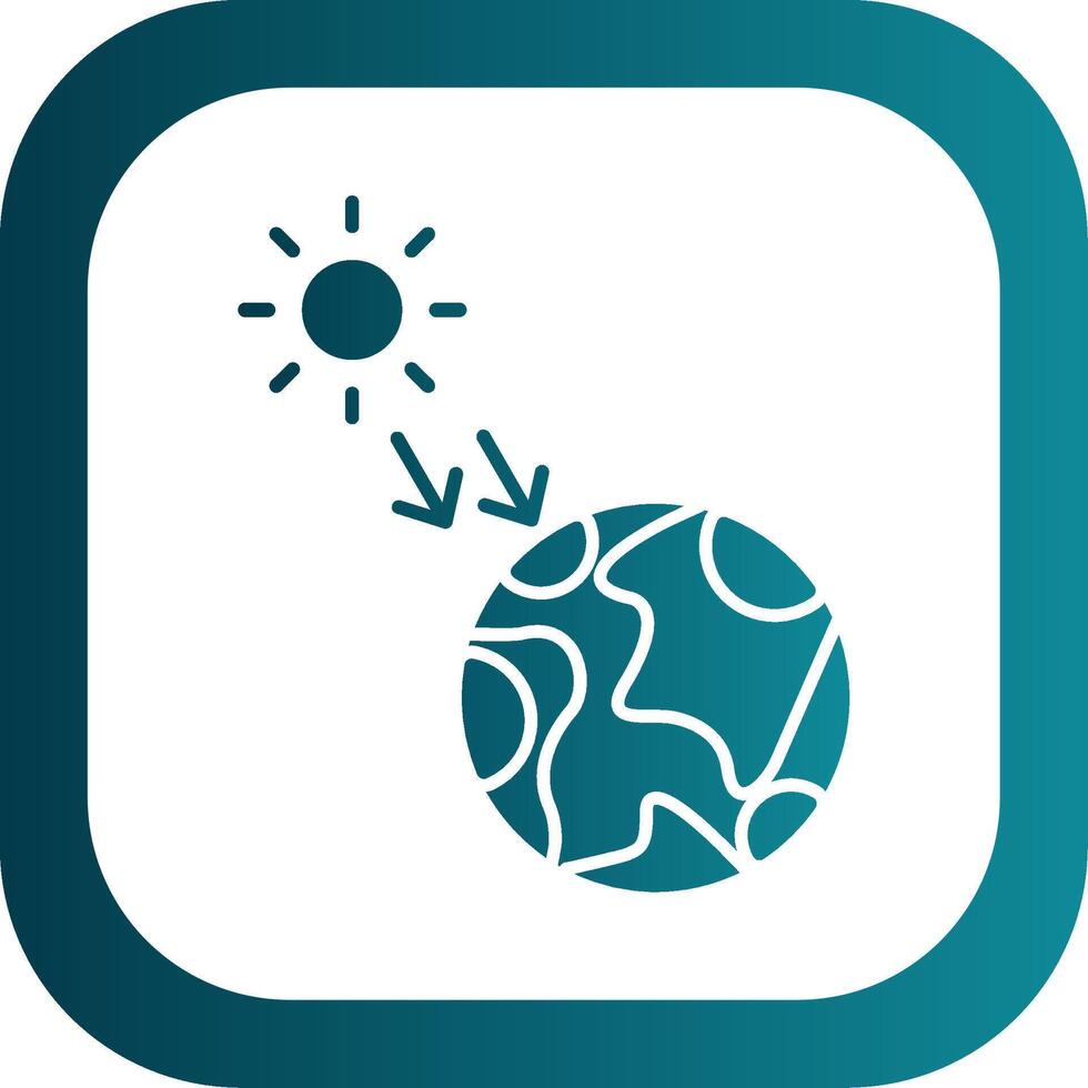 Solar- Strahlung Glyphe Gradient runden Ecke Symbol vektor