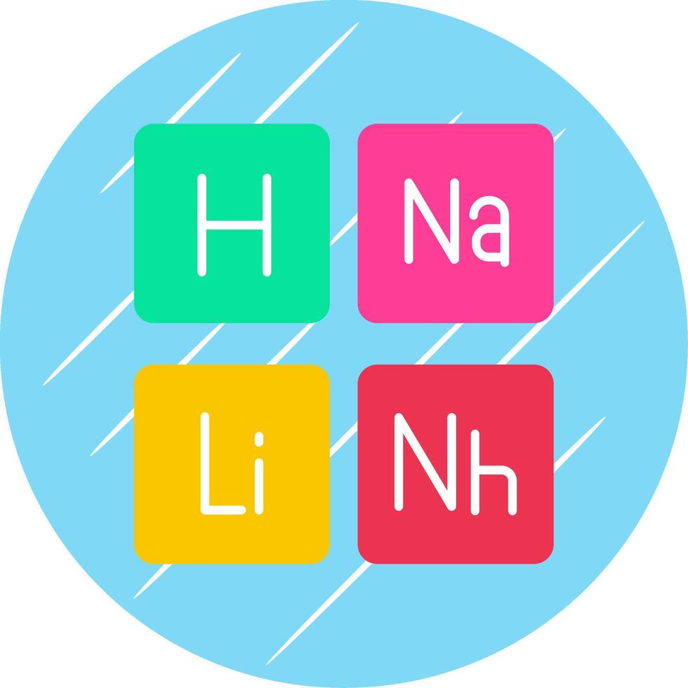 periodisk tabell platt blå cirkel ikon vektor