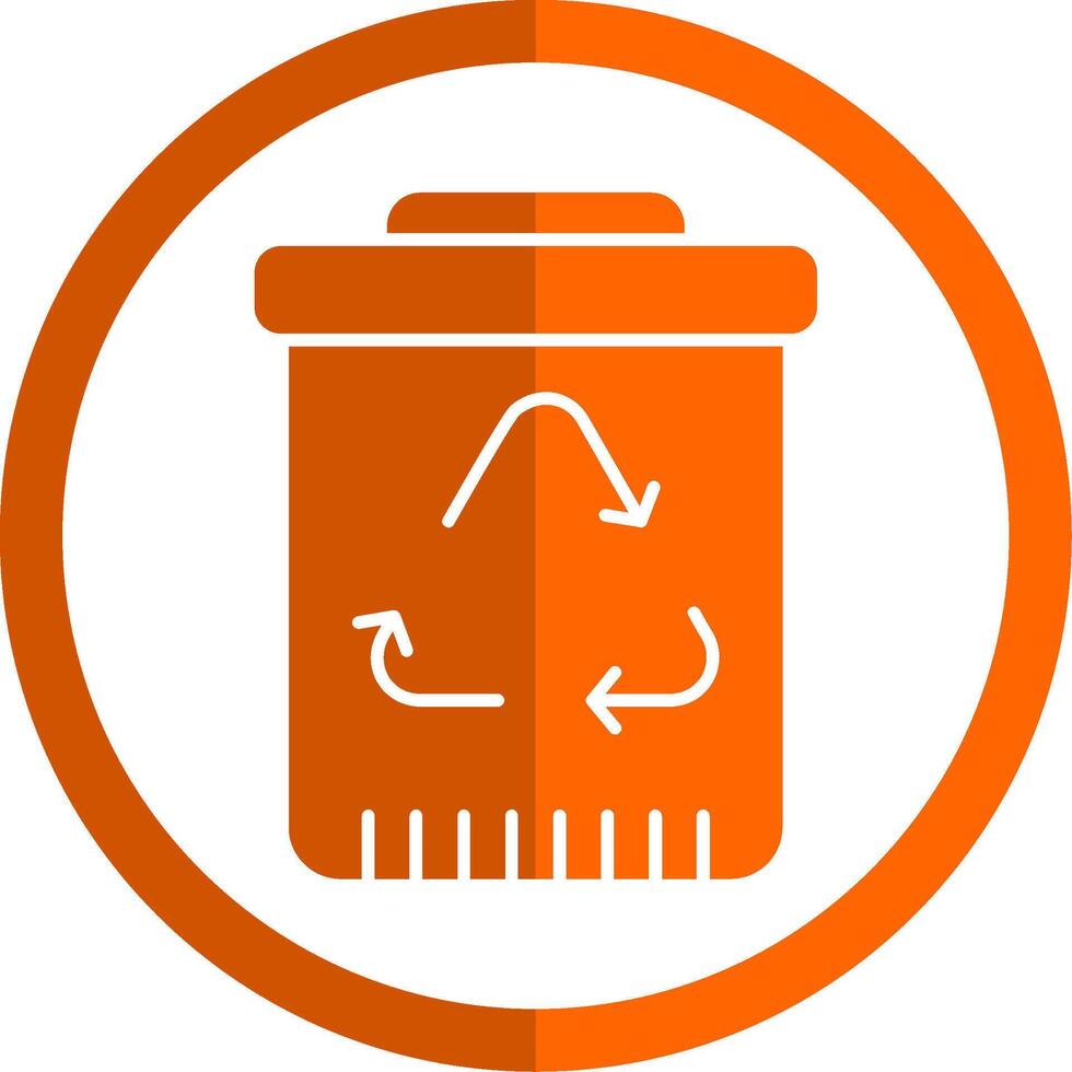 Recycling Glyphe Orange Kreis Symbol vektor