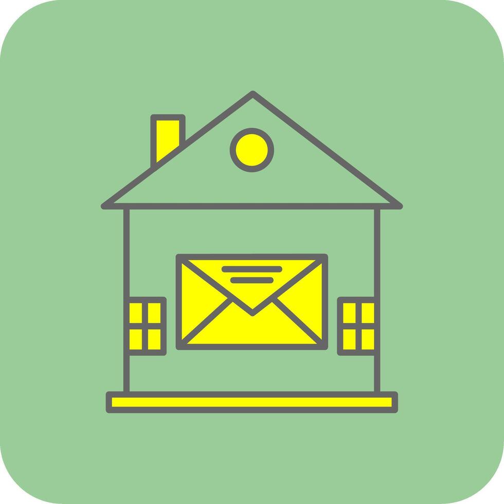 hus post fylld gul ikon vektor
