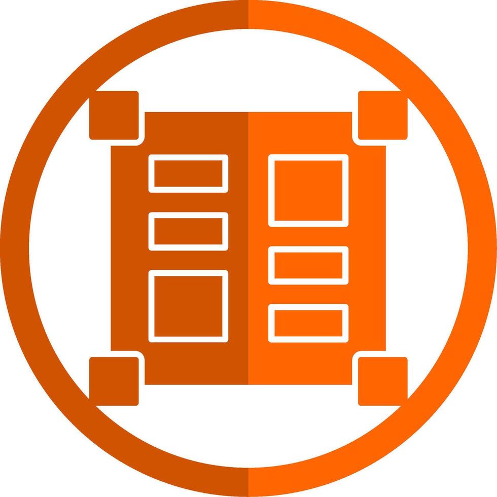 layout verktyg glyf orange cirkel ikon vektor