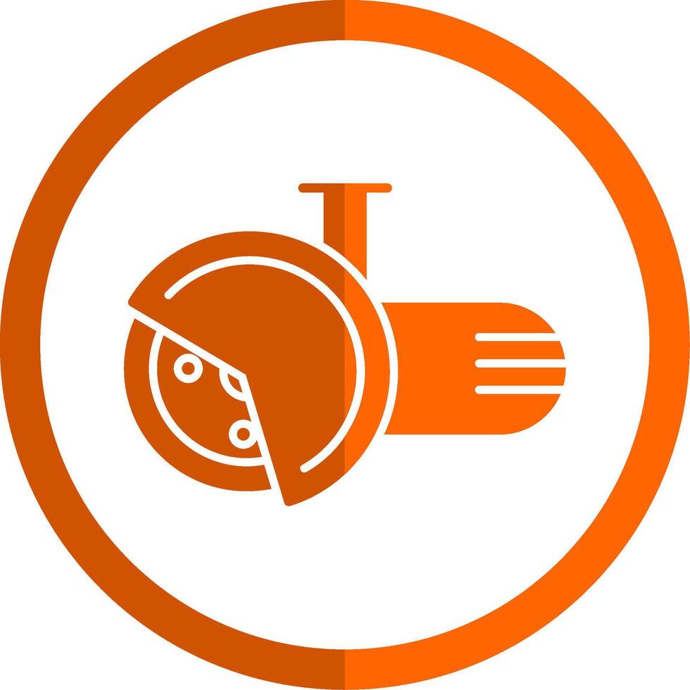 Winkel Schleifer Glyphe Orange Kreis Symbol vektor