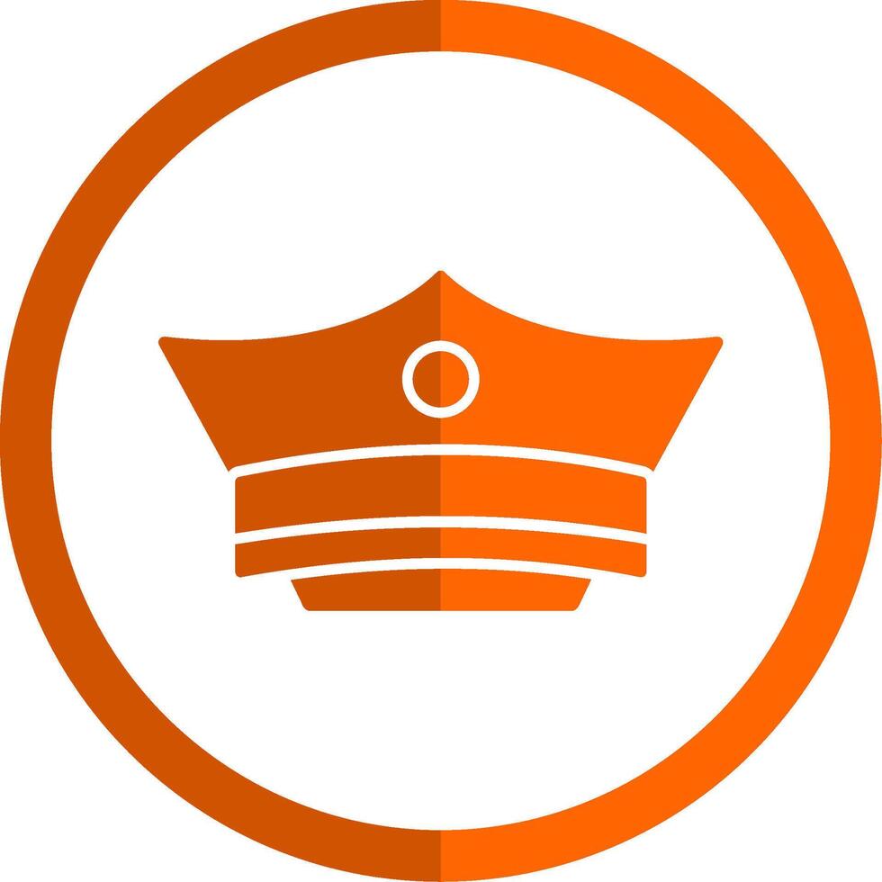 polisens hatt glyf orange cirkel ikon vektor