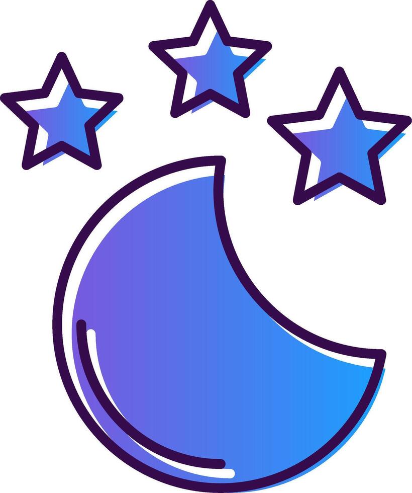 Neu Mond Gradient gefüllt Symbol vektor