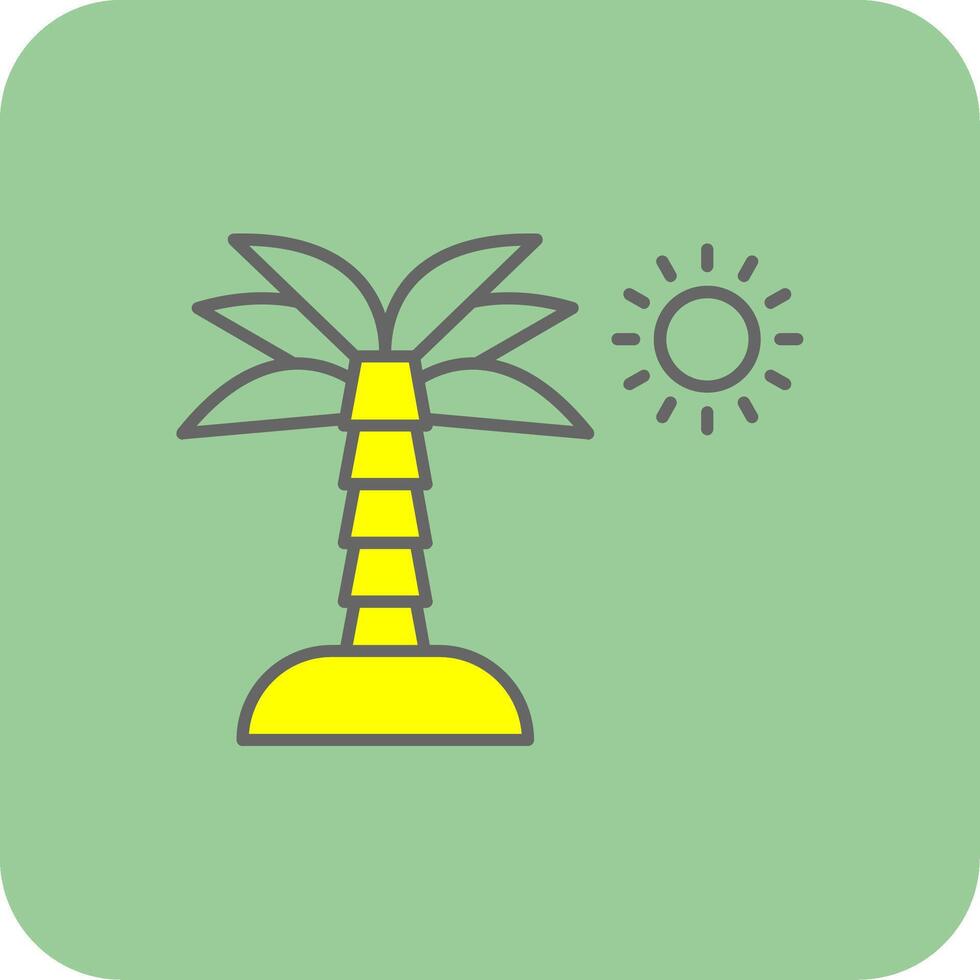 Palme Baum gefüllt Gelb Symbol vektor