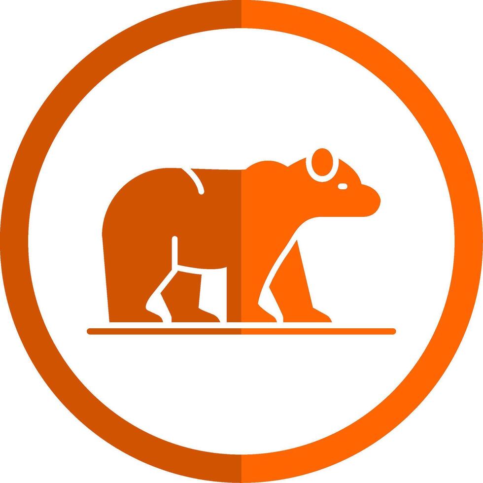 Polar- Bär Glyphe Orange Kreis Symbol vektor