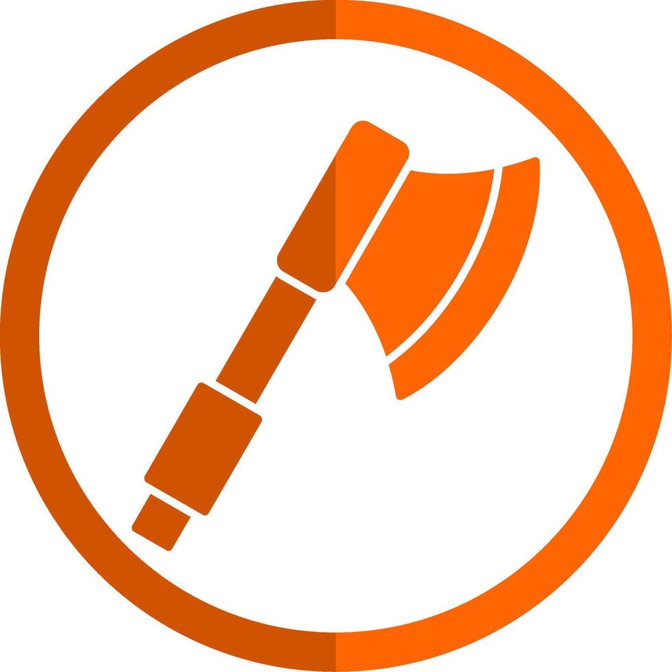 Axt Glyphe Orange Kreis Symbol vektor