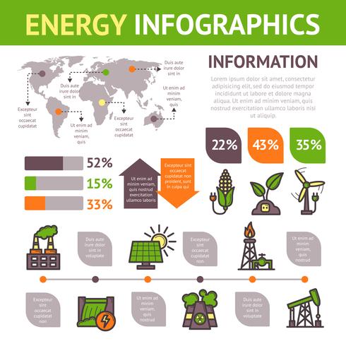 Energie Infografiken Set vektor