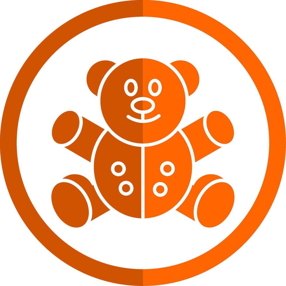 Björn glyf orange cirkel ikon vektor
