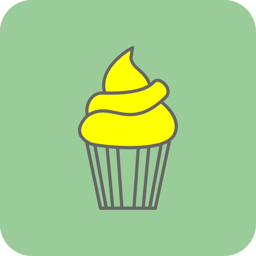 muffin fylld gul ikon vektor
