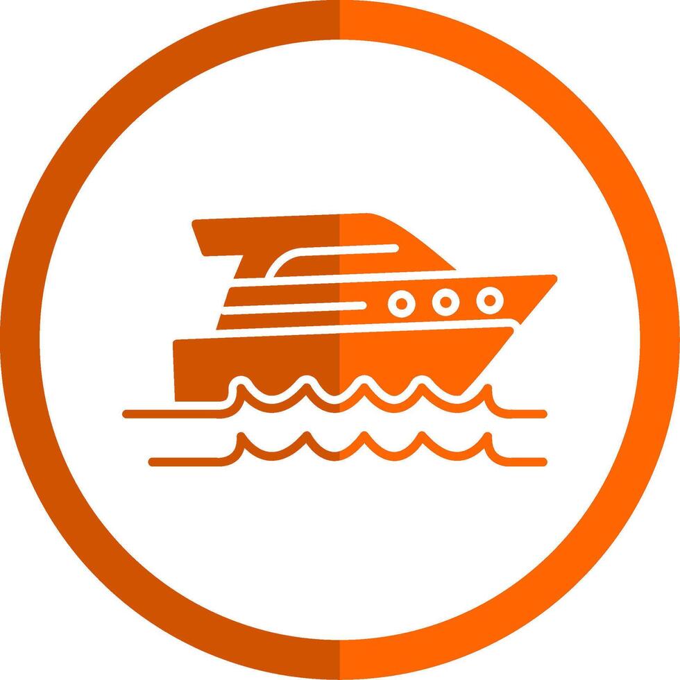 Geschwindigkeit Boot Glyphe Orange Kreis Symbol vektor