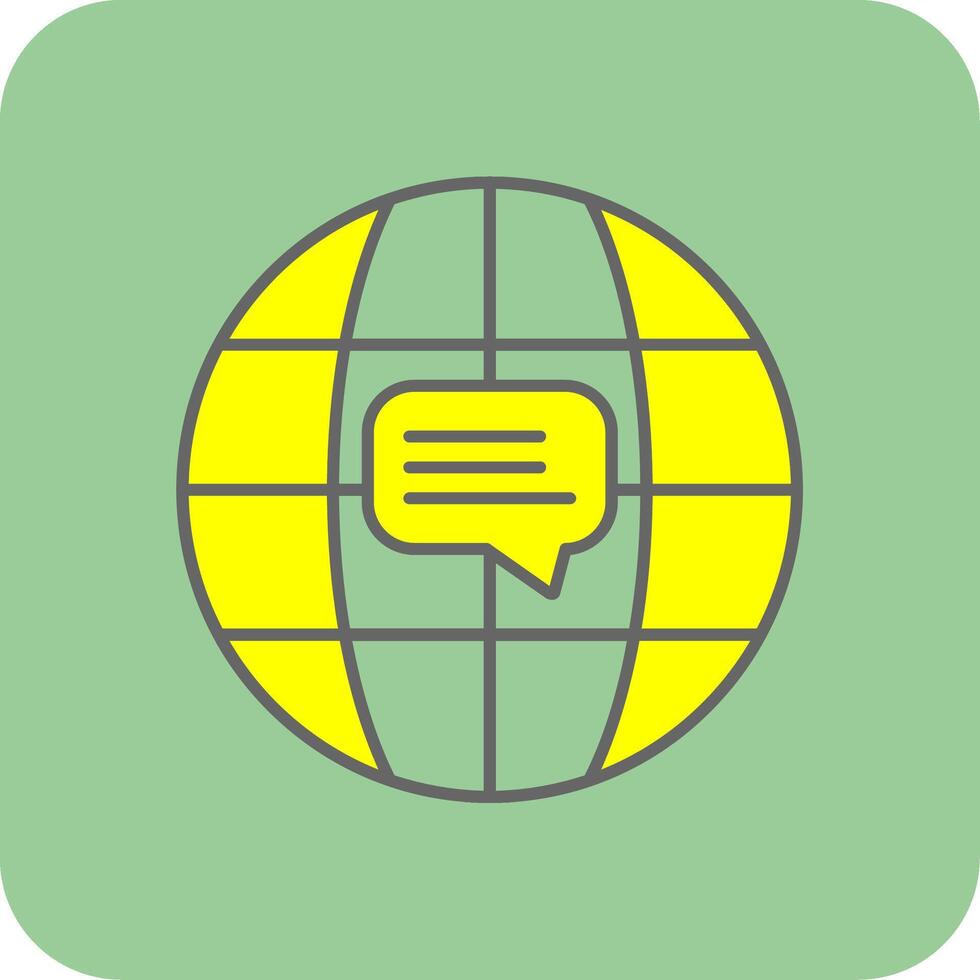 värld bred fylld gul ikon vektor