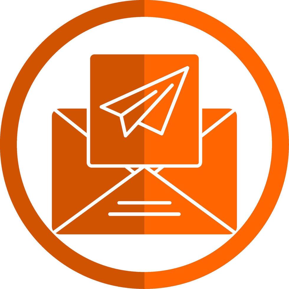 Papier Flugzeug Glyphe Orange Kreis Symbol vektor