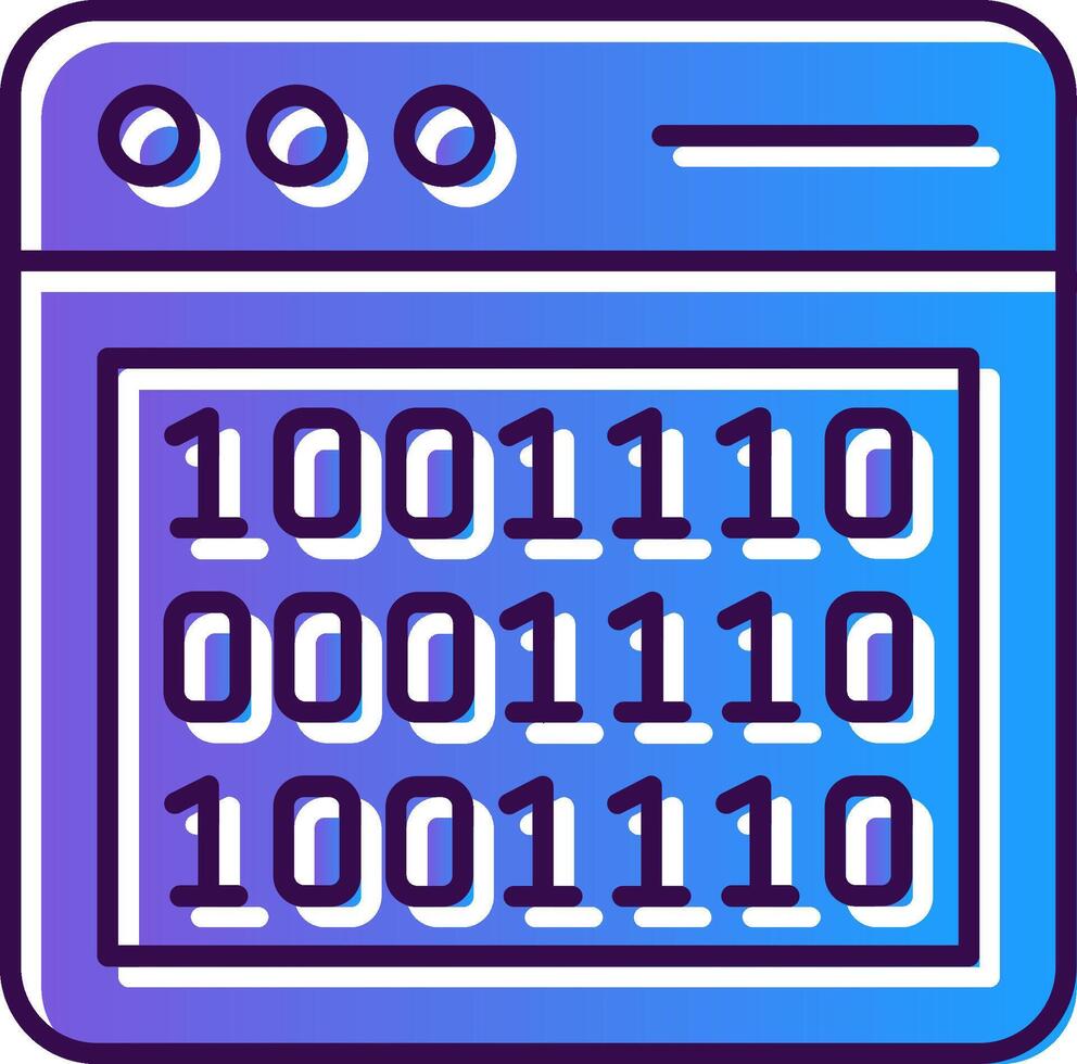 binär Code Gradient gefüllt Symbol vektor