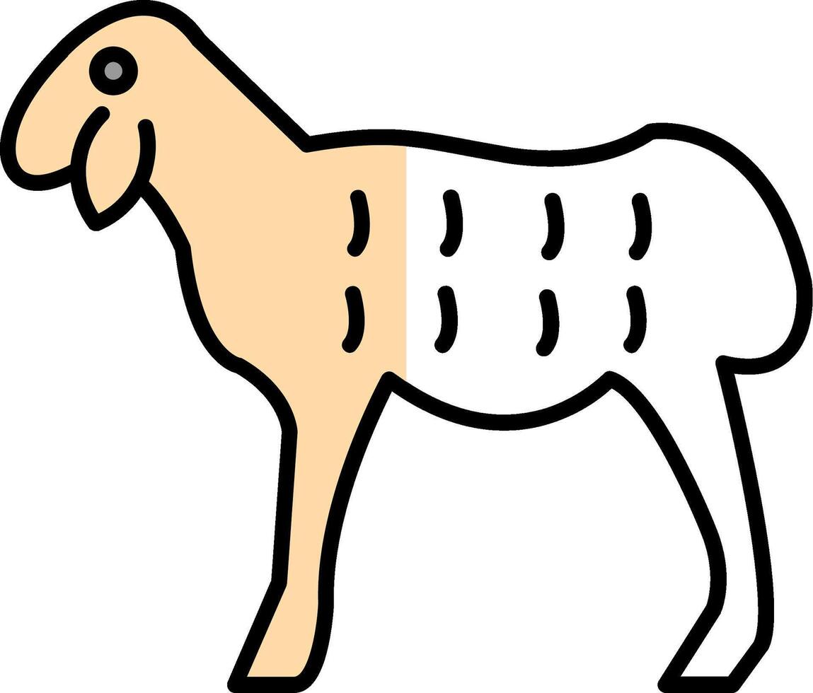 Schaf gefüllt Hälfte Schnitt Symbol vektor