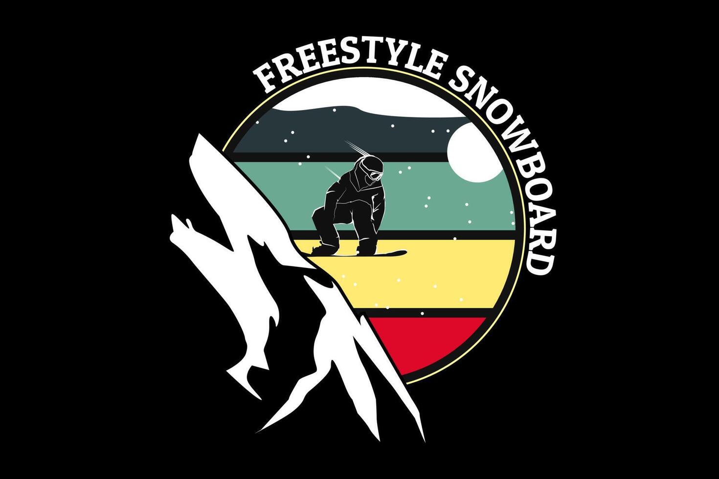 Freestyle-Snowboard-Retro-Design vektor