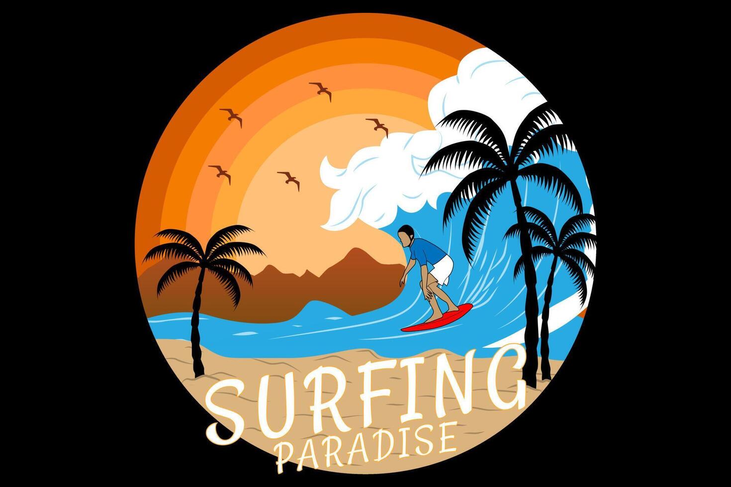 Surfparadies Design Vintage Retro vektor