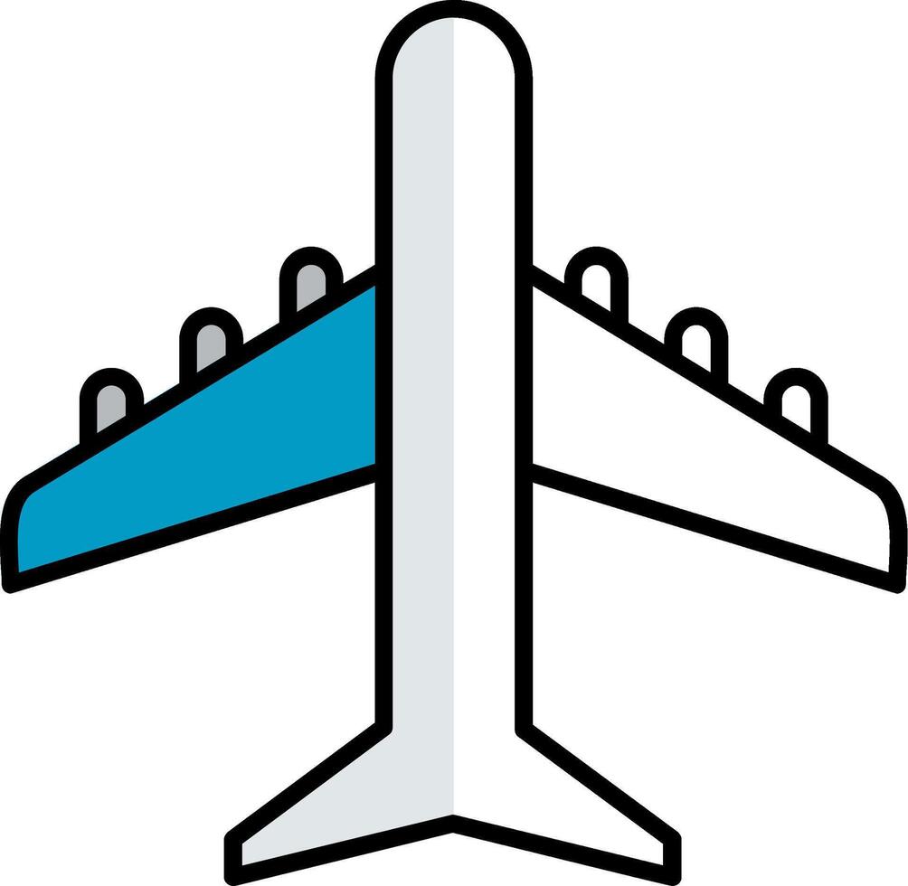 Flugzeug gefüllt Hälfte Schnitt Symbol vektor