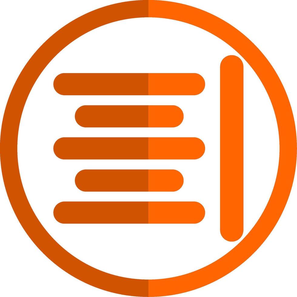 horizontal ausrichten Glyphe Orange Kreis Symbol vektor