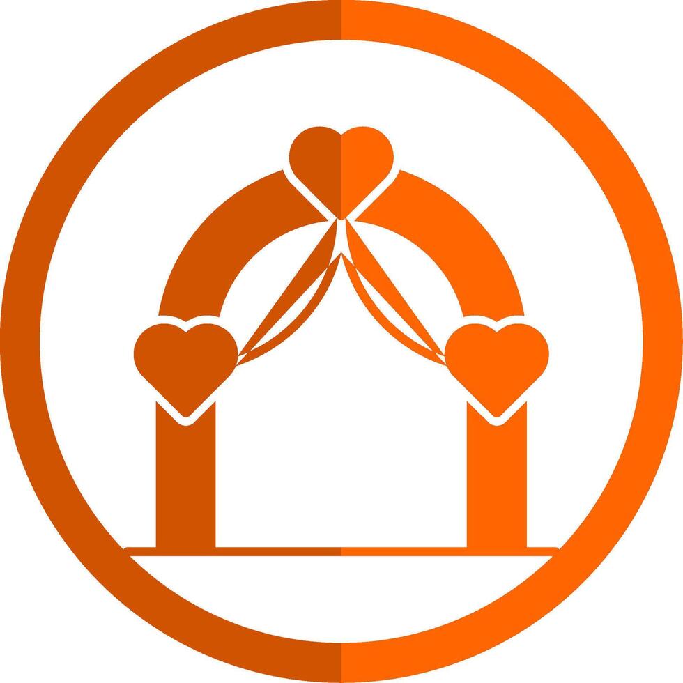 Hochzeit Bogen Glyphe Orange Kreis Symbol vektor