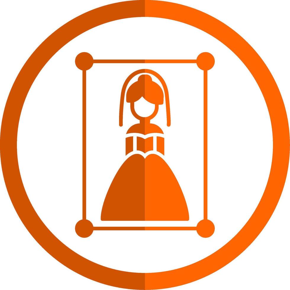 Hochzeit Fotografie Glyphe Orange Kreis Symbol vektor