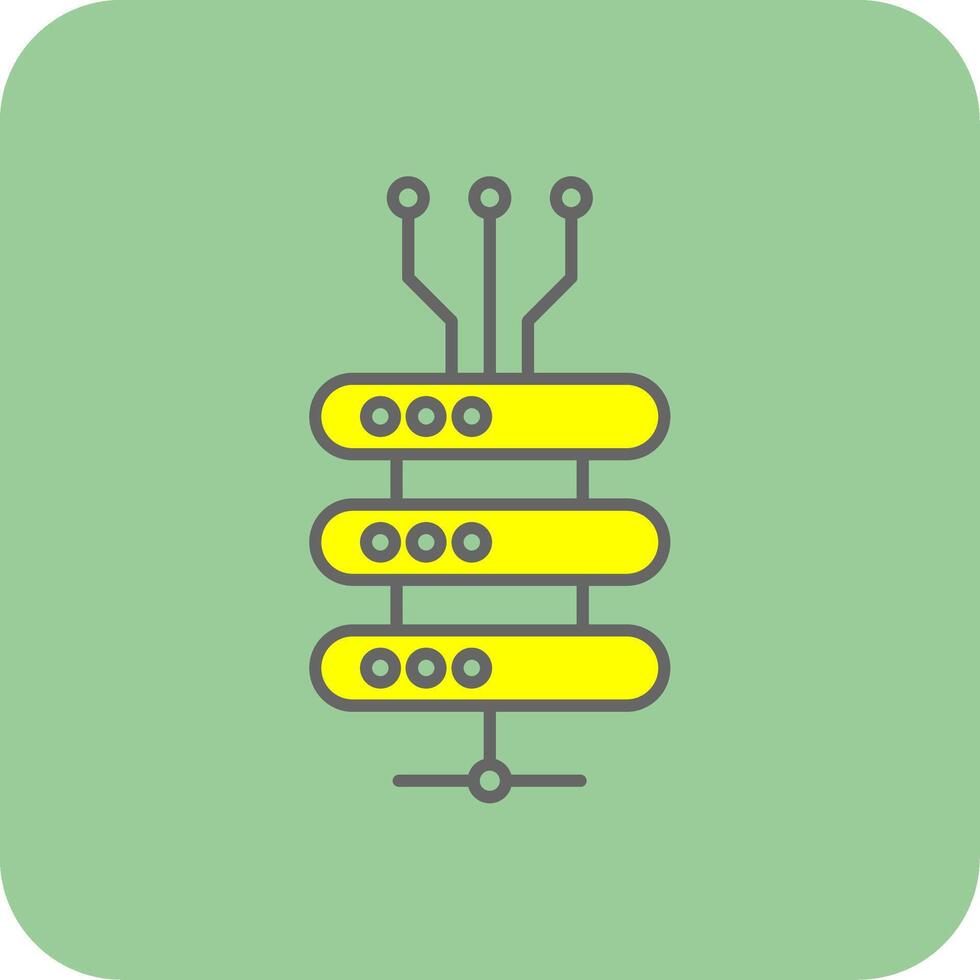 Daten Netzwerk gefüllt Gelb Symbol vektor