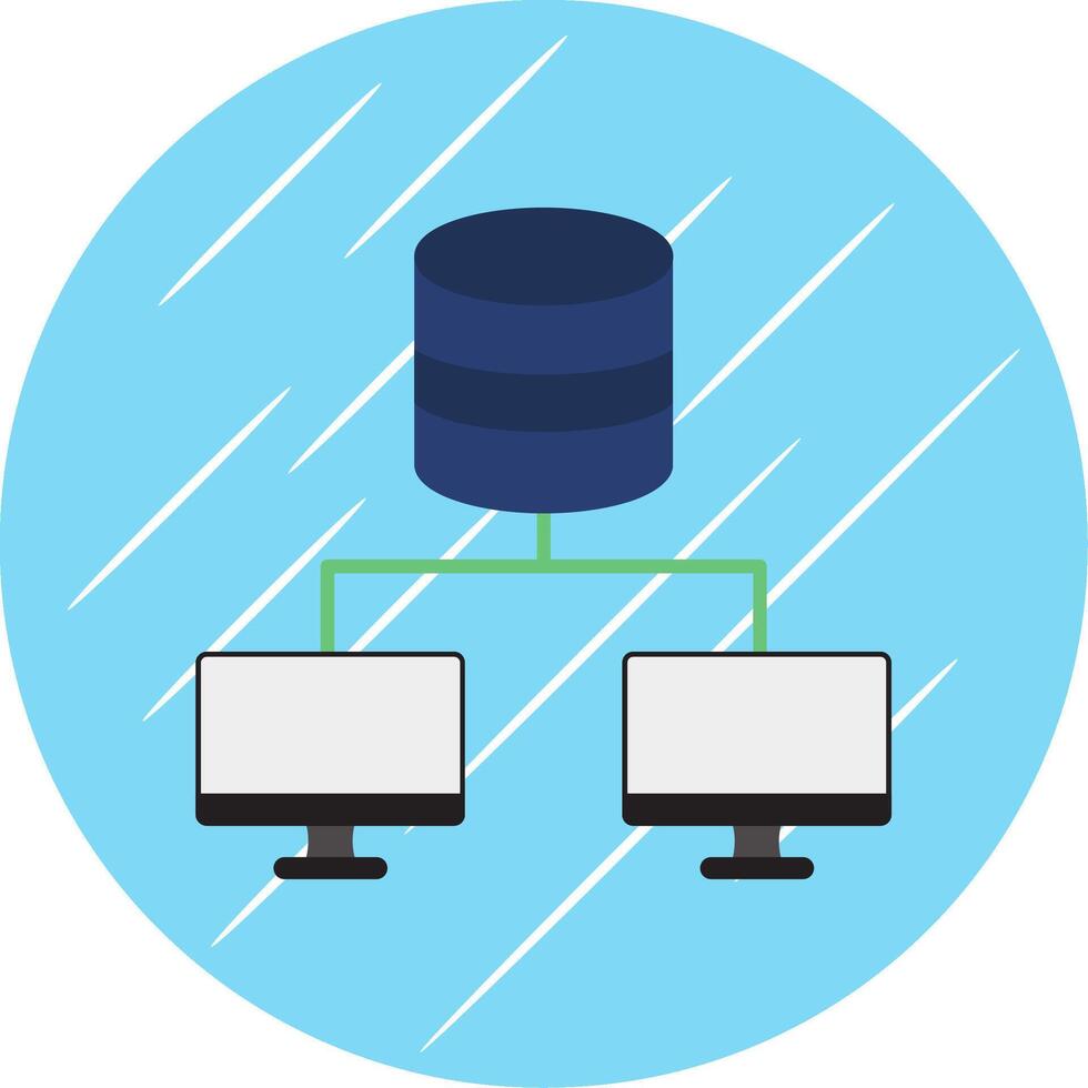 data Centrum platt blå cirkel ikon vektor