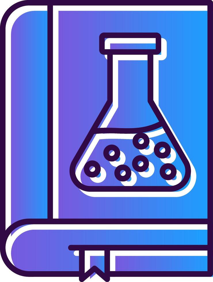 vetenskap bok lutning fylld ikon vektor
