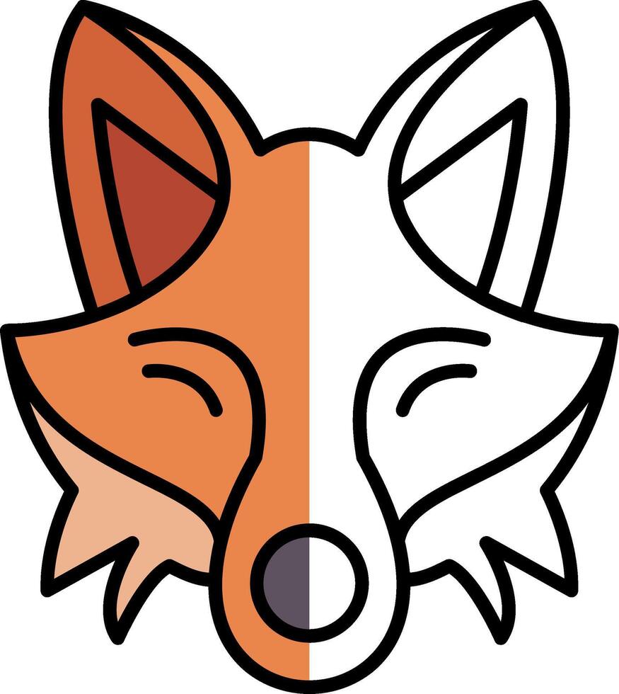 Fuchs gefüllt Hälfte Schnitt Symbol vektor
