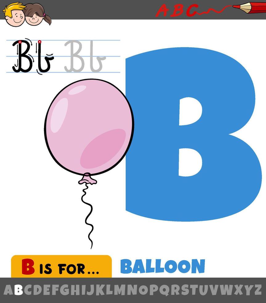 Brief b von Alphabet mit Karikatur Ballon Objekt vektor